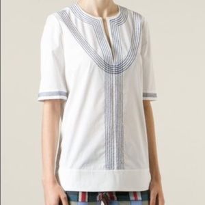 Tory Burch Kennedy embroidered poplin tunic (size 2) - like new
